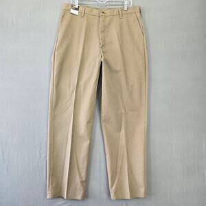 Rustler Tan Classic Khaki Pants Flat Front Straight Leg Chino NEW $36 Men's 36